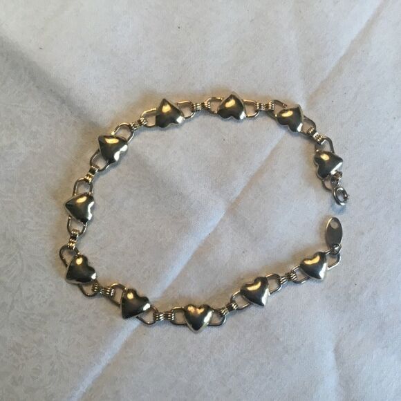 $8 ea or 3/$15 Goldtone Heart Link Bracelet - Picture 2 of 6